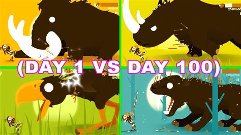 Big Hunter All Bosses Day 1 Vs Day 100 (Mammoth, Rhino.
